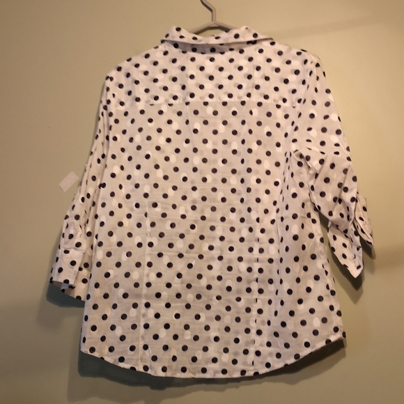 100%cotton button down shirt polka dots - Picture 4 of 4
